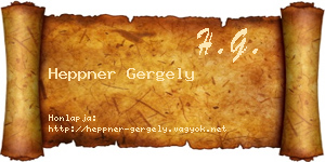 Heppner Gergely névjegykártya